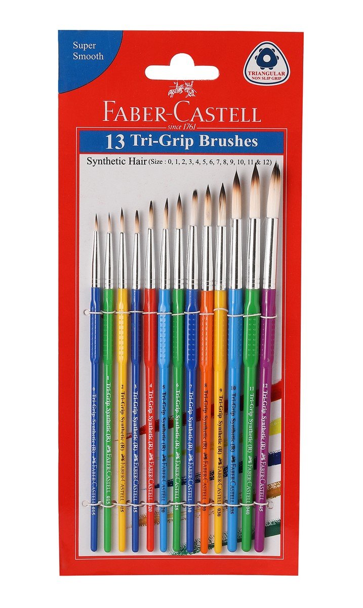 FABER CASTELL 13 ROUND TRI GRIP  BRUSHES